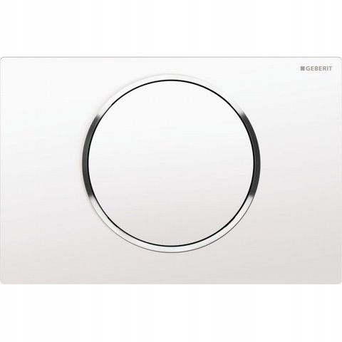 Splachovacie WC tlačítko -  Geberit Sigma10 biely gombík Chrome 115.758.kj.5