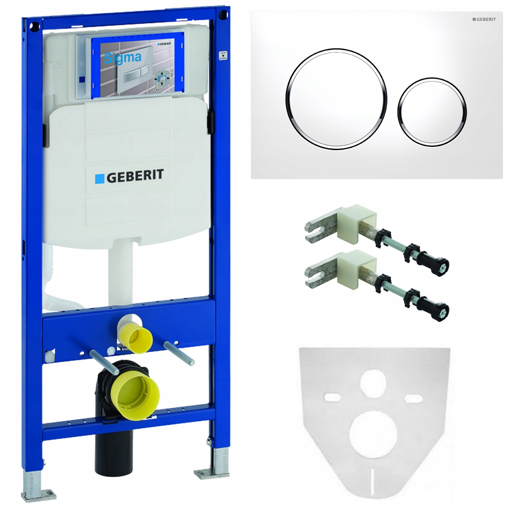 GEBERIT Duofix tlačidlo Rack tlačidlom Sigma20 biele matné