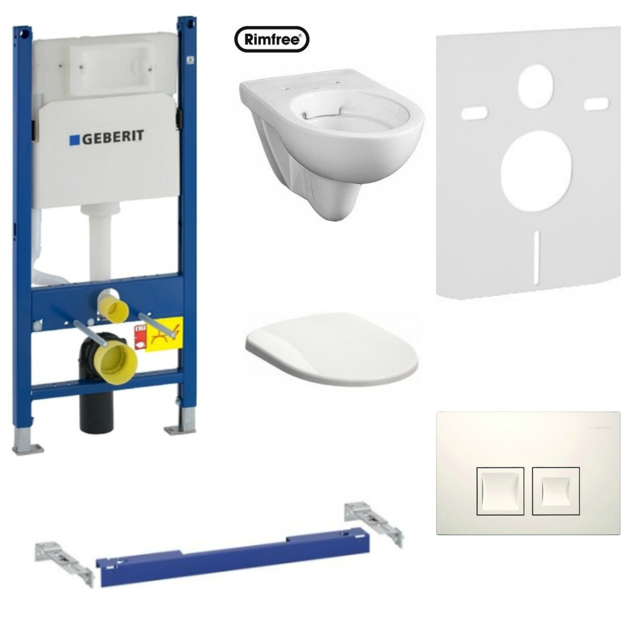 Podomietkový WC modul -  Geberit WC Frame Delta50 Bowl Nova Pro Button