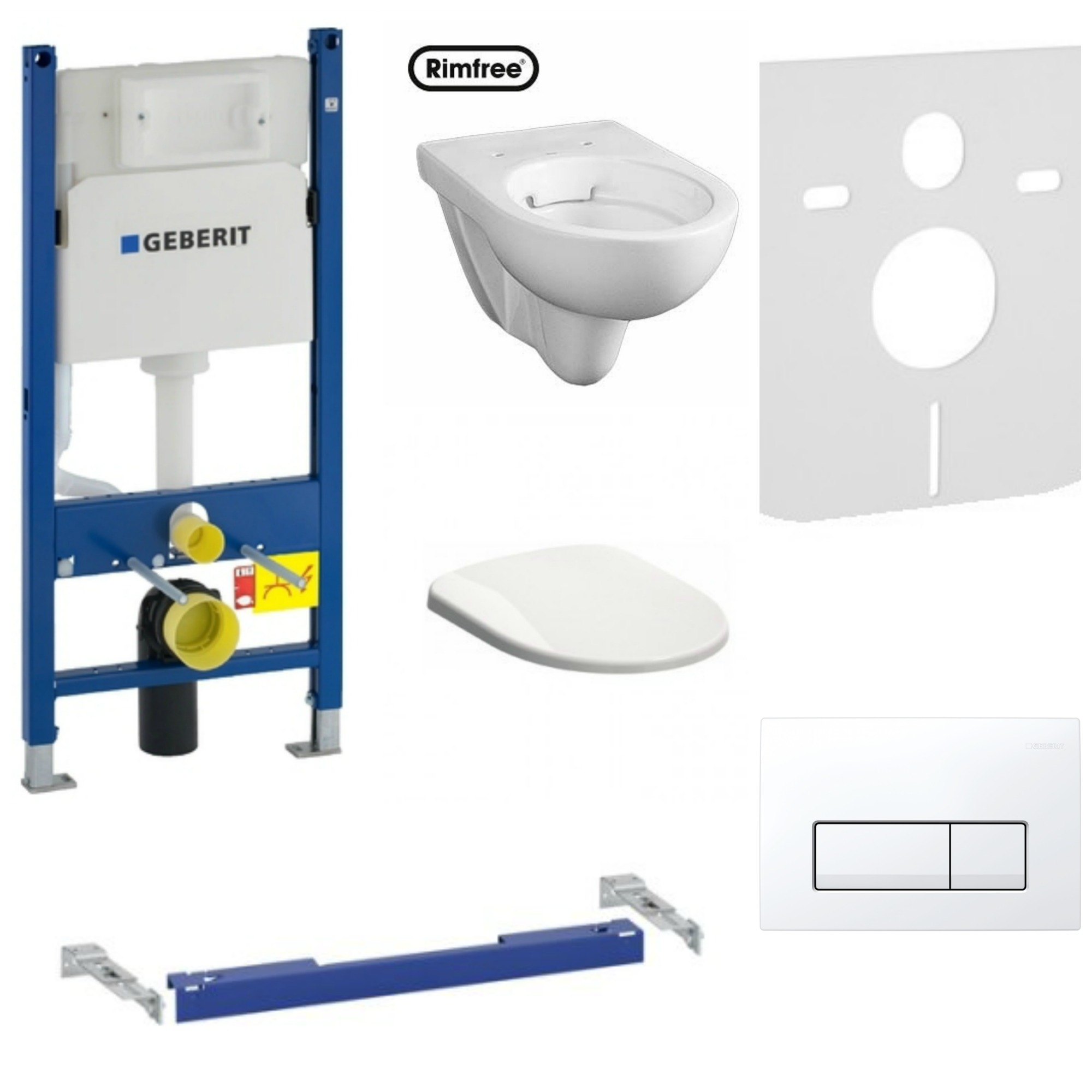 Podomietkový WC modul -  Geberit WC Frame Delta51 Bowl Nova Pro Button