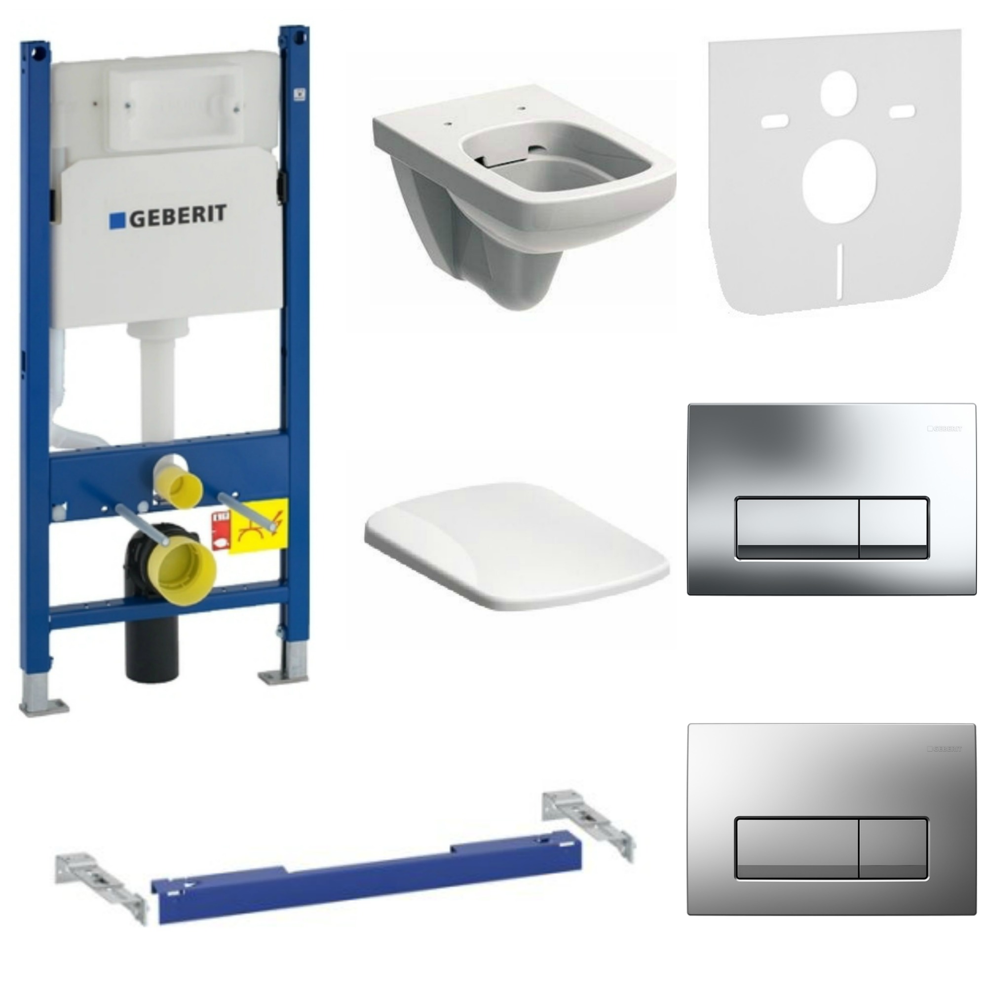 Podomietkový WC modul -  Geberit toaletný rám Chrome Bowl Nova Pro Rimfree