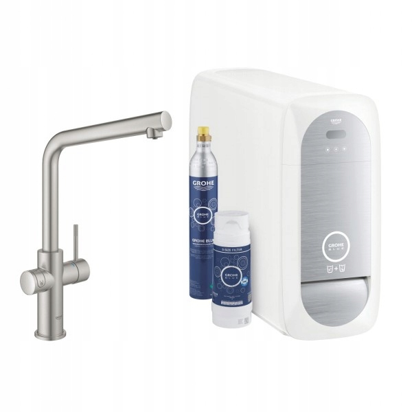 Kuchynské batérie - GROHE Blue Home L 31454DC1 nerezový euro filter zdarma