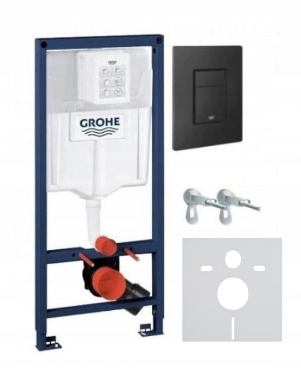 Podomietkový WC modul -  Grohe Rapid WC rám 4in1 čierne matné tlačidlo