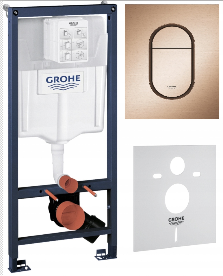 Splachovacie WC tlačítko -  Grohe Solido SL 4W1 rám s malou arénou s