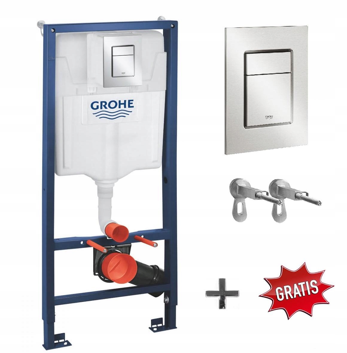 Podomietkový WC modul -  Grohe rám 3in1 SL+držiak+malé chrómové tlačidlo