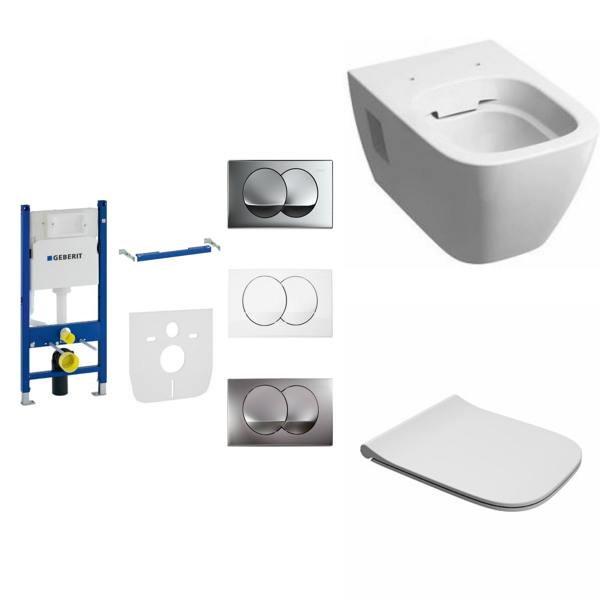 Podomietkový WC modul -  GEBERIT DUOFIX BASIC UP100 MODO RIMFREE FRAME