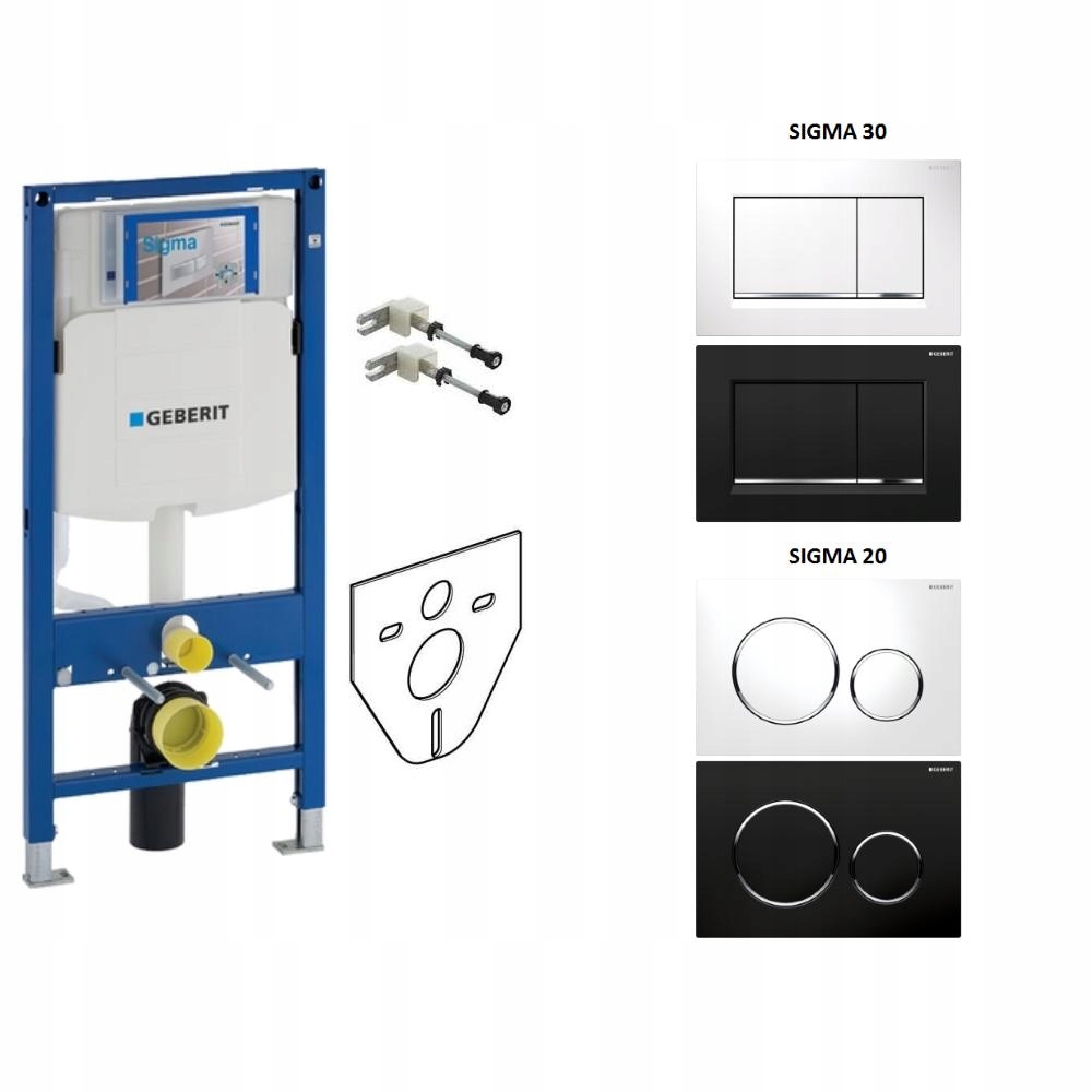 Podomietkový WC modul -  Geberit skrytý rám+tlačidlo Sigma