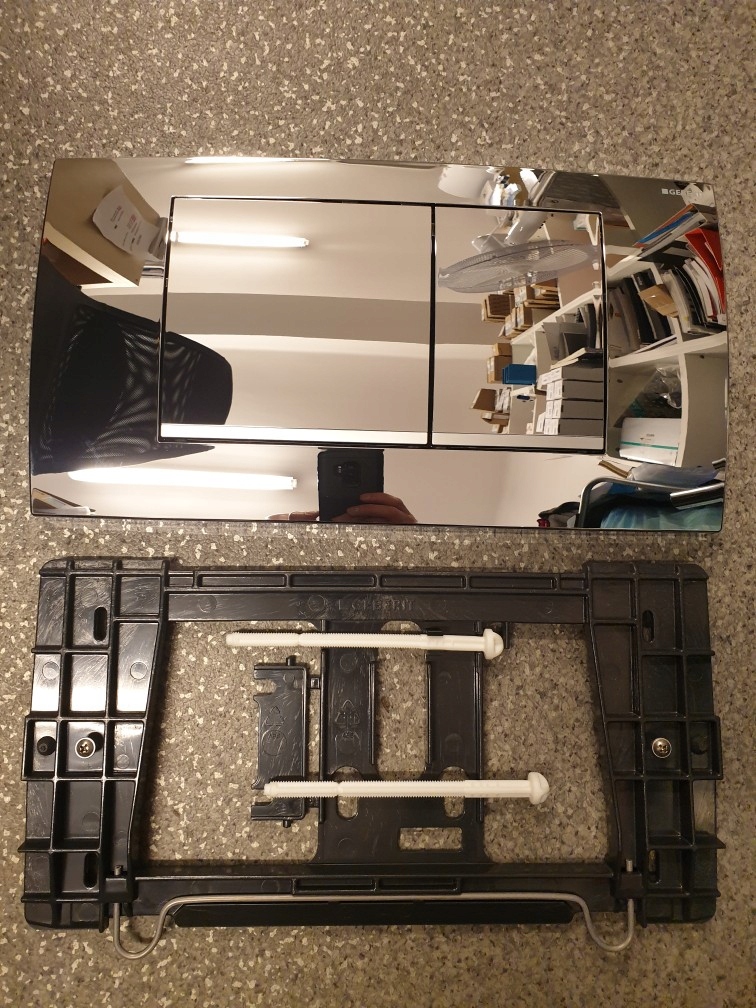 Splachovacie WC tlačítko -  Geberit Twinline Flap Klaper Chrom