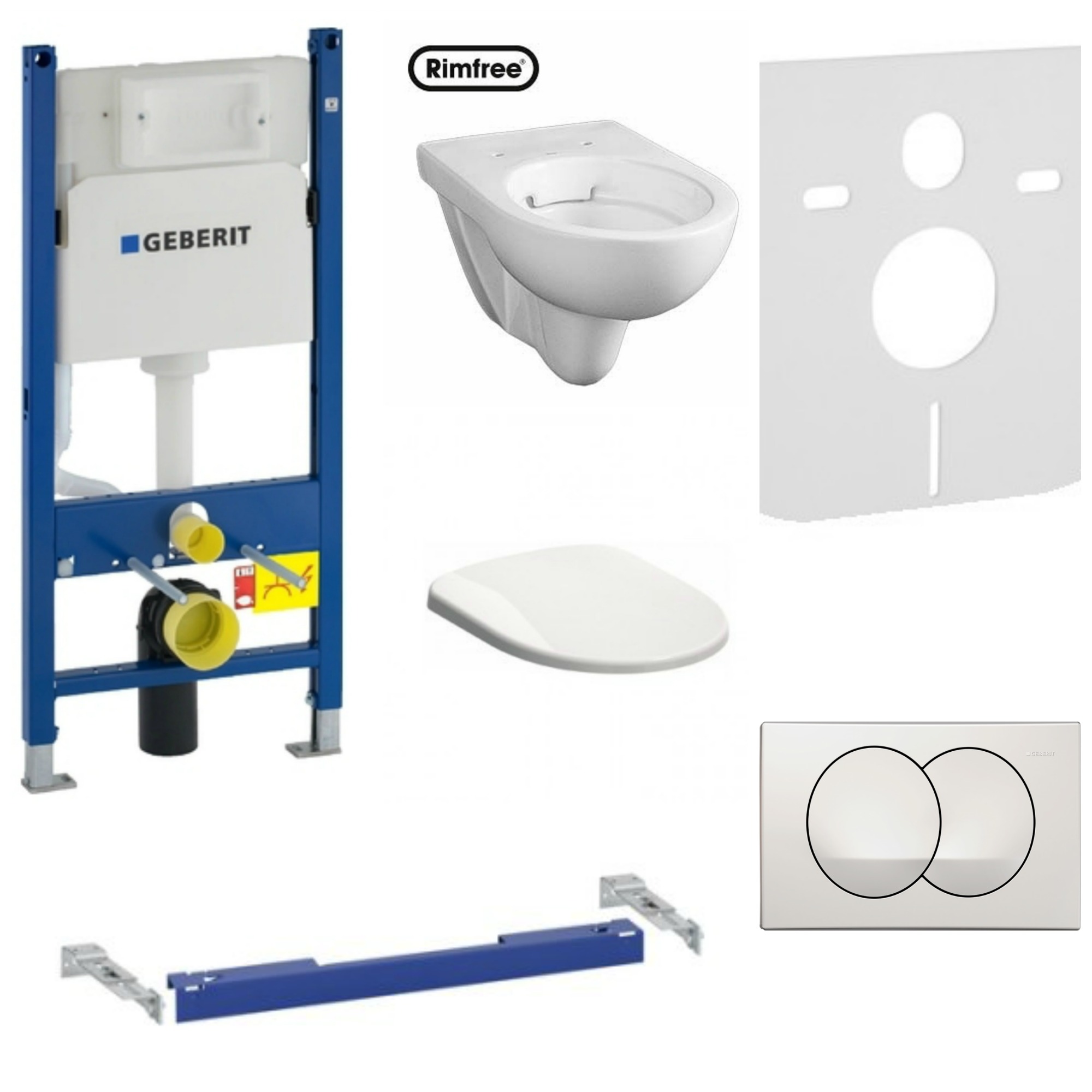 GEBERIT KIT FLEAR WC Seast RIMFREE board