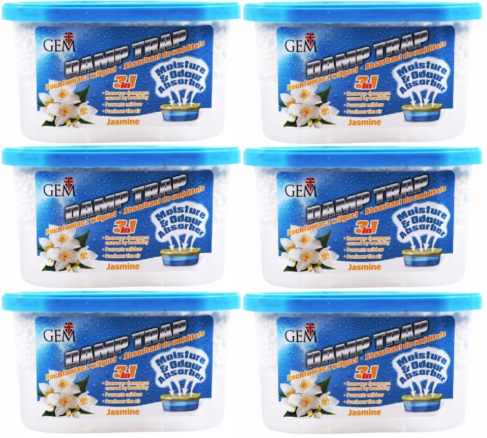 Pohlčovač vlhkosti - Absorbéry vlhkosti drahokamov 3in1 Jasmine set 6x400 ml