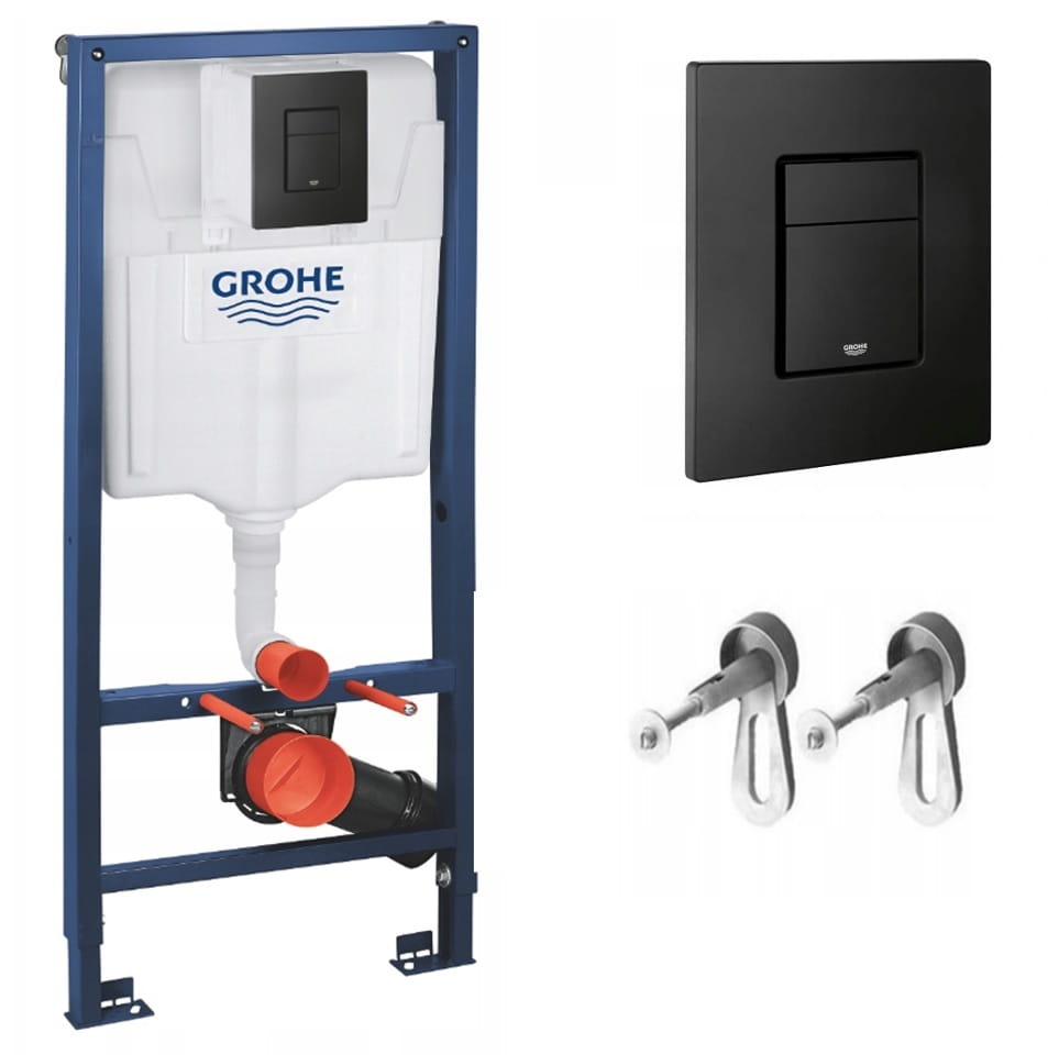 Podomietkový WC modul - Grohe dokonca 3in1 WC rámové držiaky čierne tlačidlo