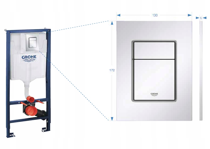 Podomietkový WC modul -  Grohe Rapid SL 3in1 Cosmopolitan Slim WC rám
