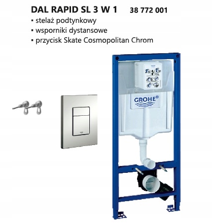 Podomietkový WC modul -  Grohe Rapid SL 3in1 toaletné rámy misa Roca Wheel