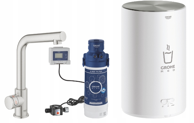Kuchynské batérie - Grohe červená mono kuchynská batéria 30339dc1 oceľ