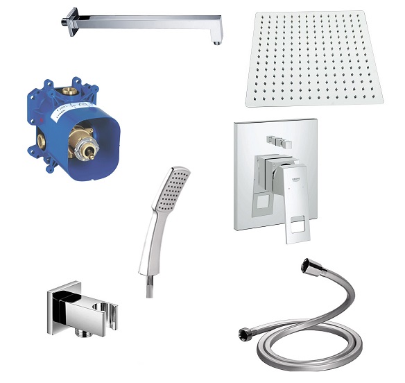 Podomietková batéria - Grohe Battery Eurocube s Rapido + pláštenka 30