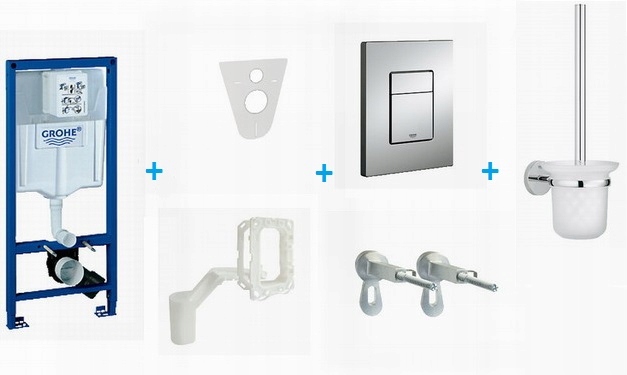 Podomietkový WC modul -  Grohe WC skrytý rám s tlačidlom 39000000