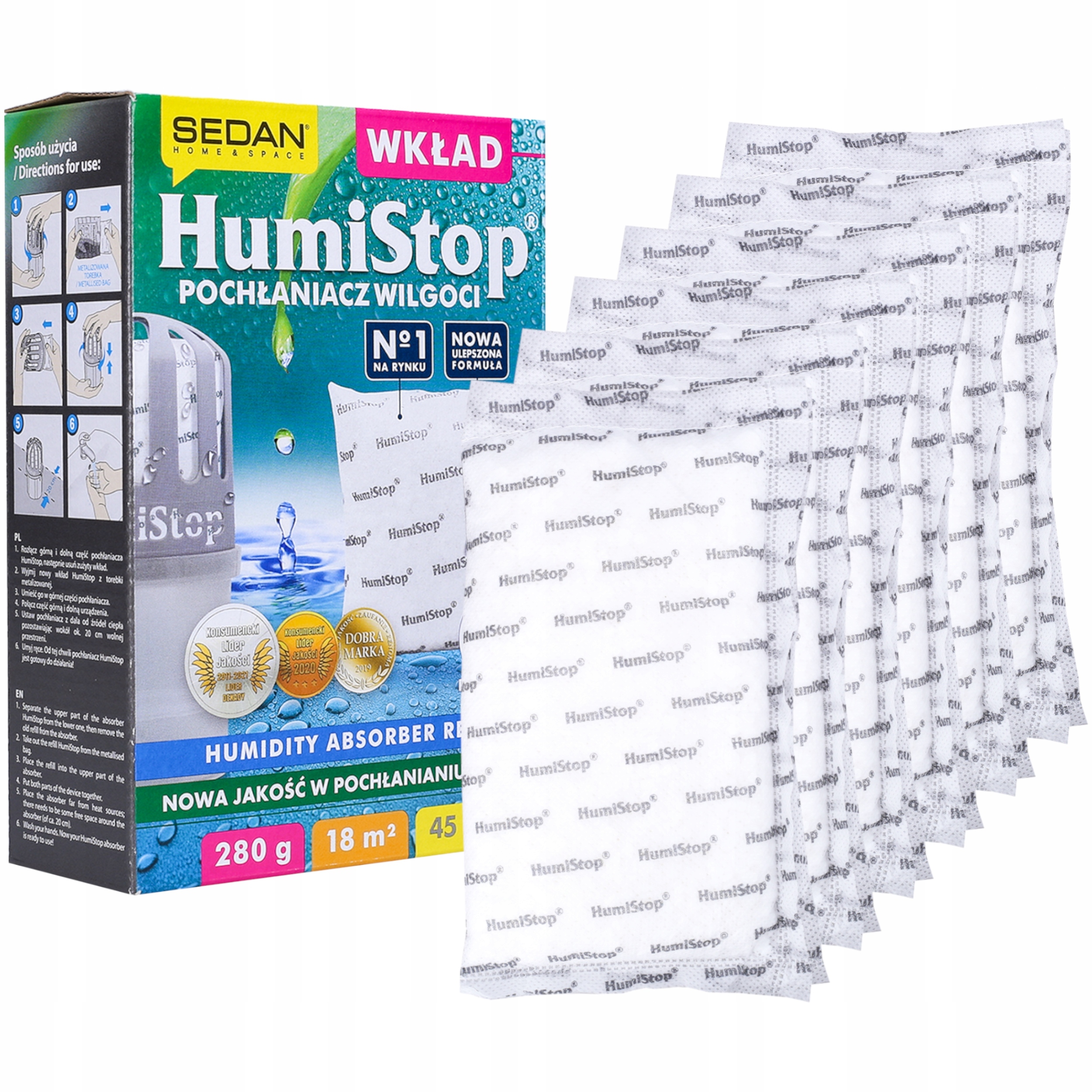 Pohlčovač vlhkosti - HUMISTOP Náplň do absorbéra vlhkosti SKLAD 6 KS