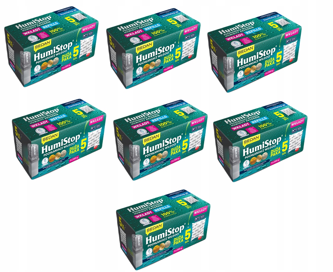 Pohlčovač vlhkosti - Humistop príspevky do absorbéra 280gra, 35 kusov