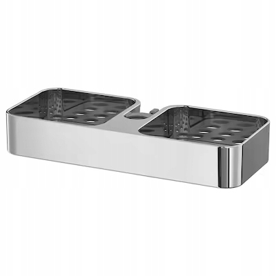 Polička do kúpeľne - IKEA BROGRUND Sprchová polica chróm 25x4 cm