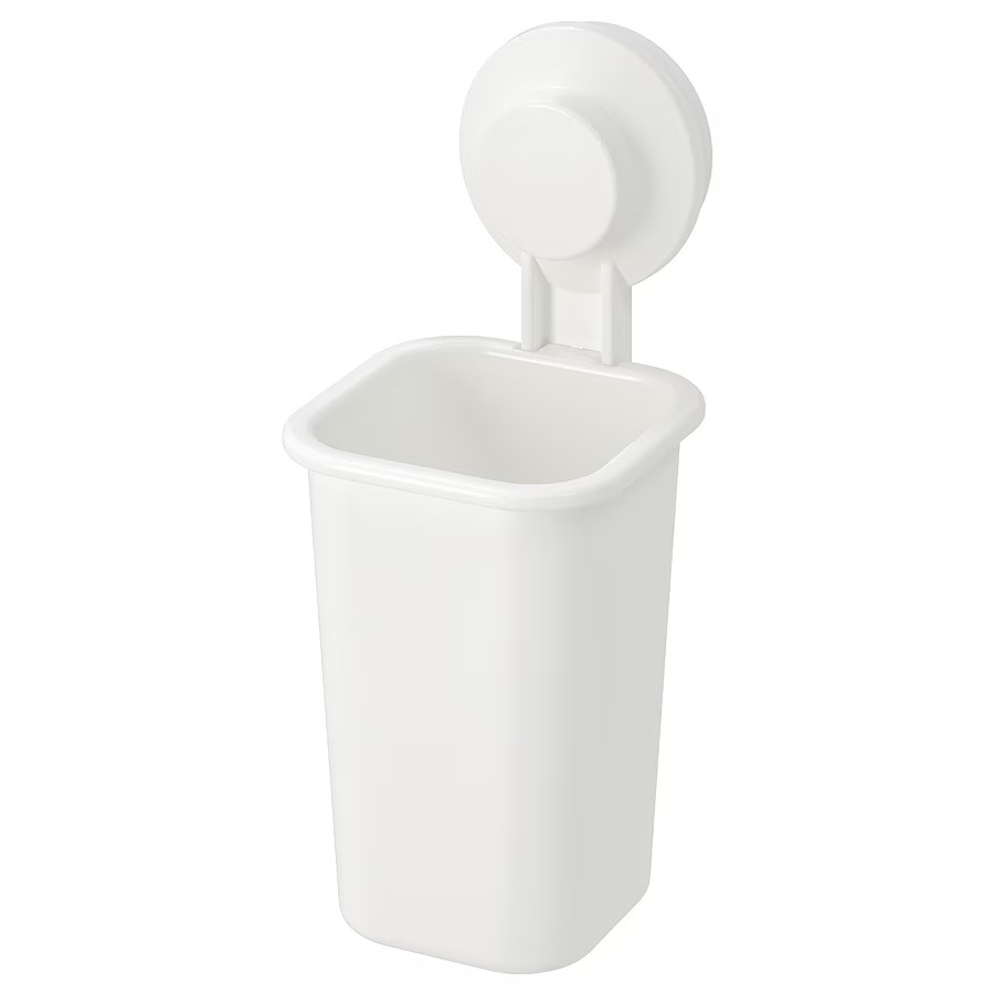 Kúpeľnový organizér -  Držiak na kefu Ikea Tisken s prísavkovým pohárom