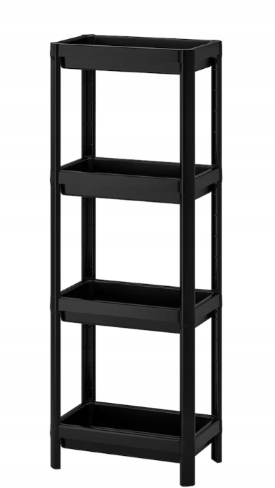 Polička do kúpeľne - Ikea Vesken - čierny stojan 36x23x100 cm