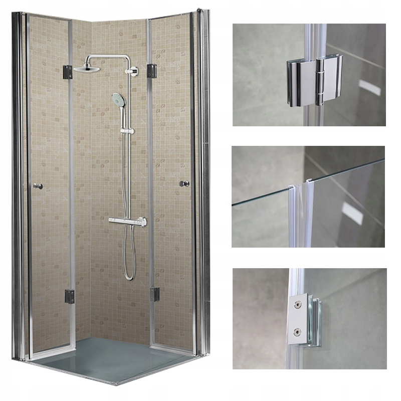 Sprchovací kút 80x80 Sklo 6mm HQ Square 1290