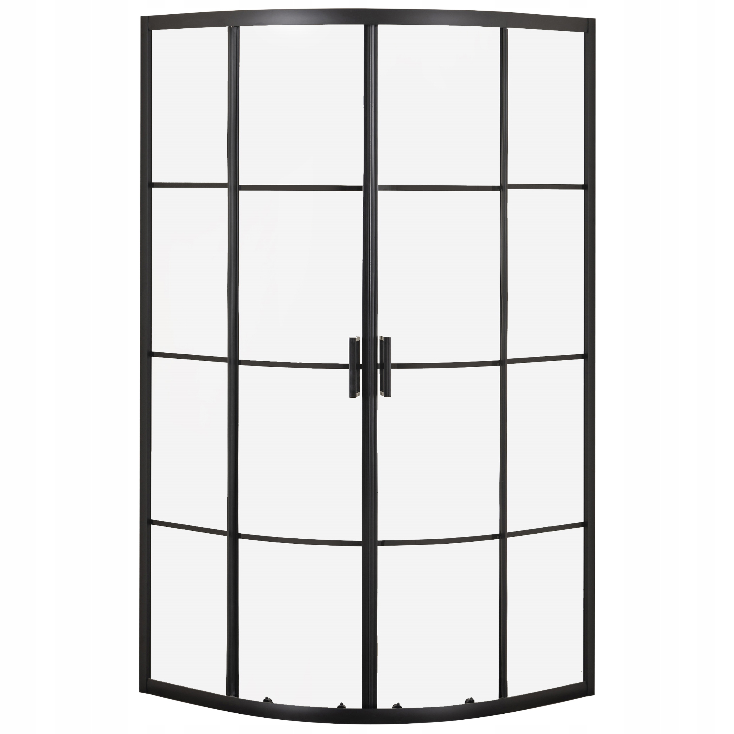 Sprchový kút, kabína - 90x90 sprchová skrinka posúva čiernu mriežku
