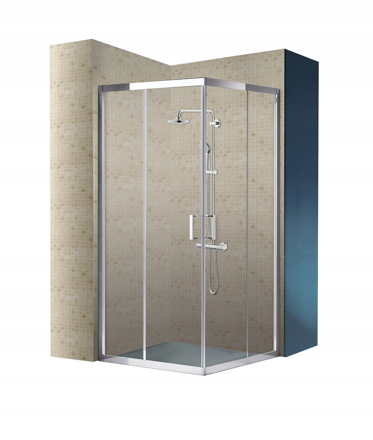 Sprchový kút, kabína - 90x90 sprchová skrinka 6 mm štvorcová sklo 102b