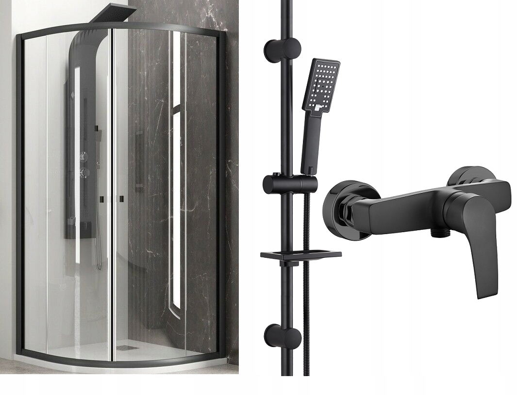 SHOWER 90x90 čierny + KIT + BATÉRIE