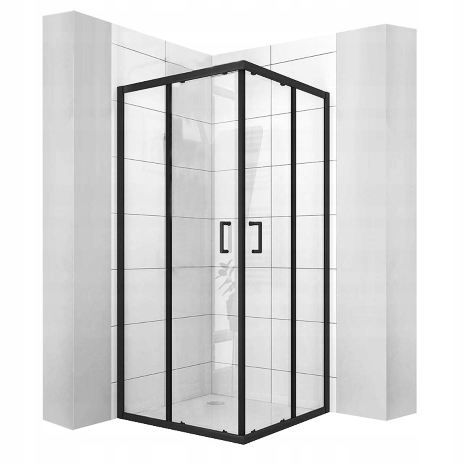 Sprchový kút, kabína - Čierna sprchová kajuta 80x80 posuvné Vito