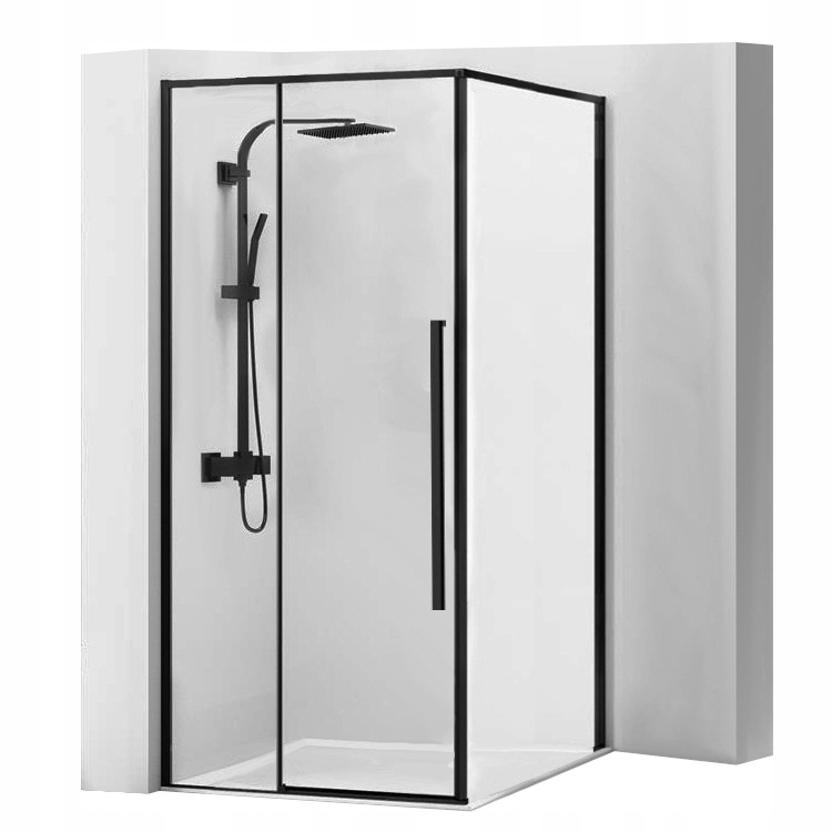 Sprchový kút, kabína - Solar 90x90 Black Rea Corner Shower Caupad