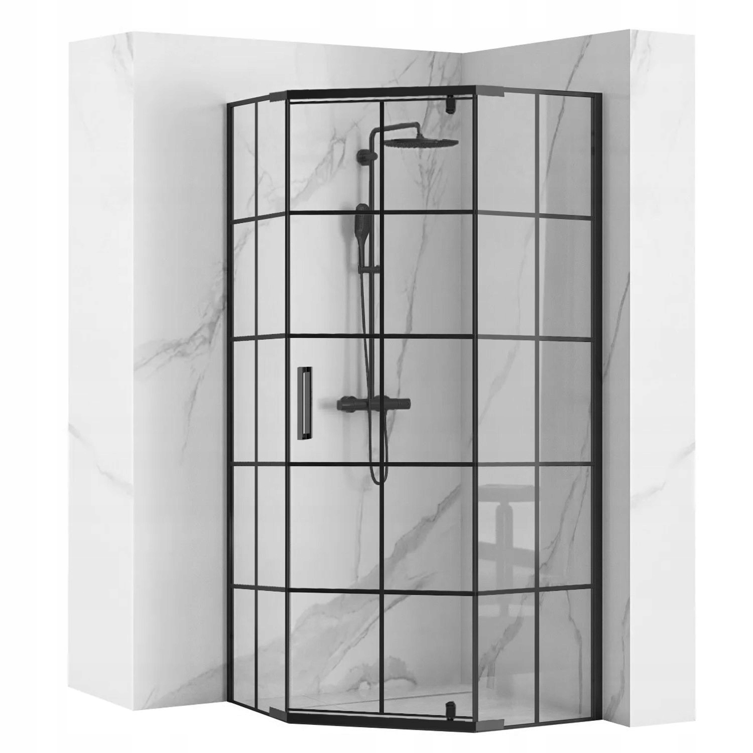 Sprchový kút, kabína - Black Pentagon Shower Cauicle 90 x 90 hex