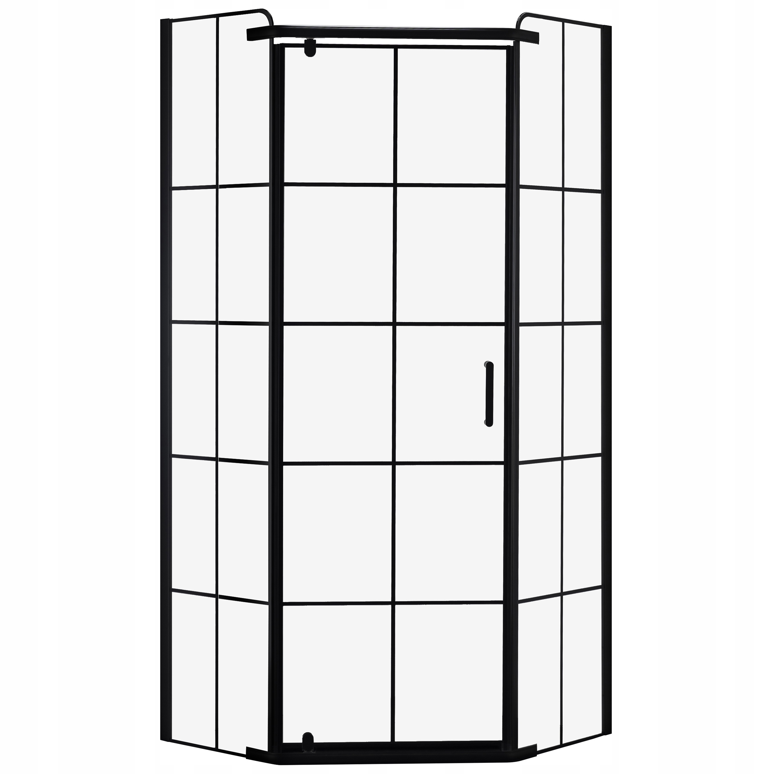 Sprchový kút, kabína - Prémiové 90x90 čierne 6 mm sprchové skoky nakláňanie