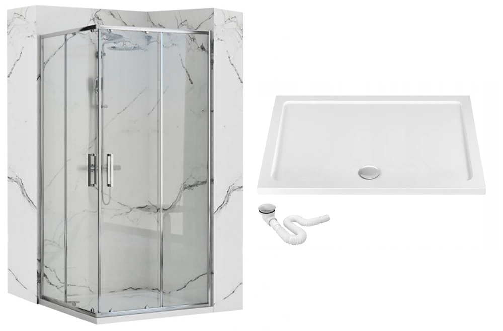 Sprchový kút, kabína - Punto Chrome Shower Caucle + Paddling bazén 80x100