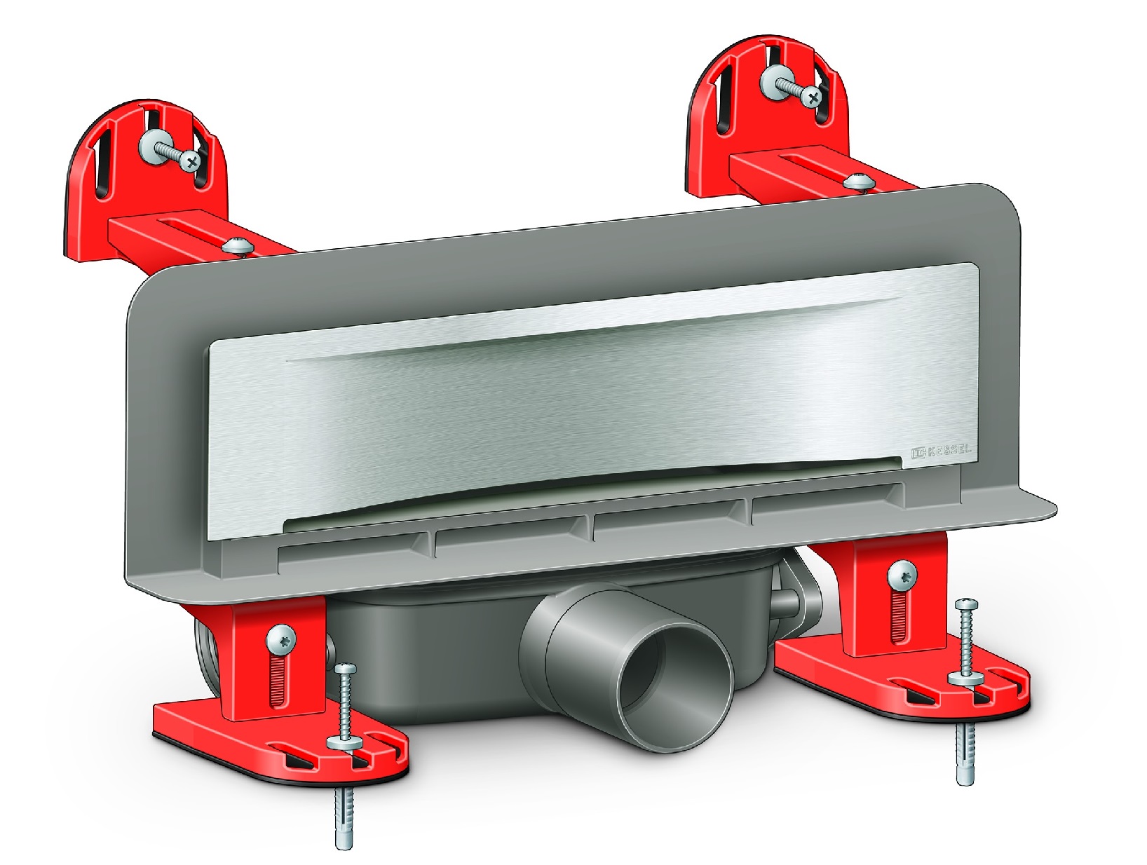 Sprchový žľab - Kessel Scada Wall Outflow Cover Wave - LED RGB