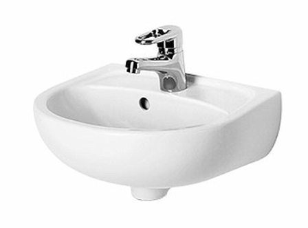 Umývadlo - Kruh Solo Washbasin z OTW. 40x33cm biela batéria