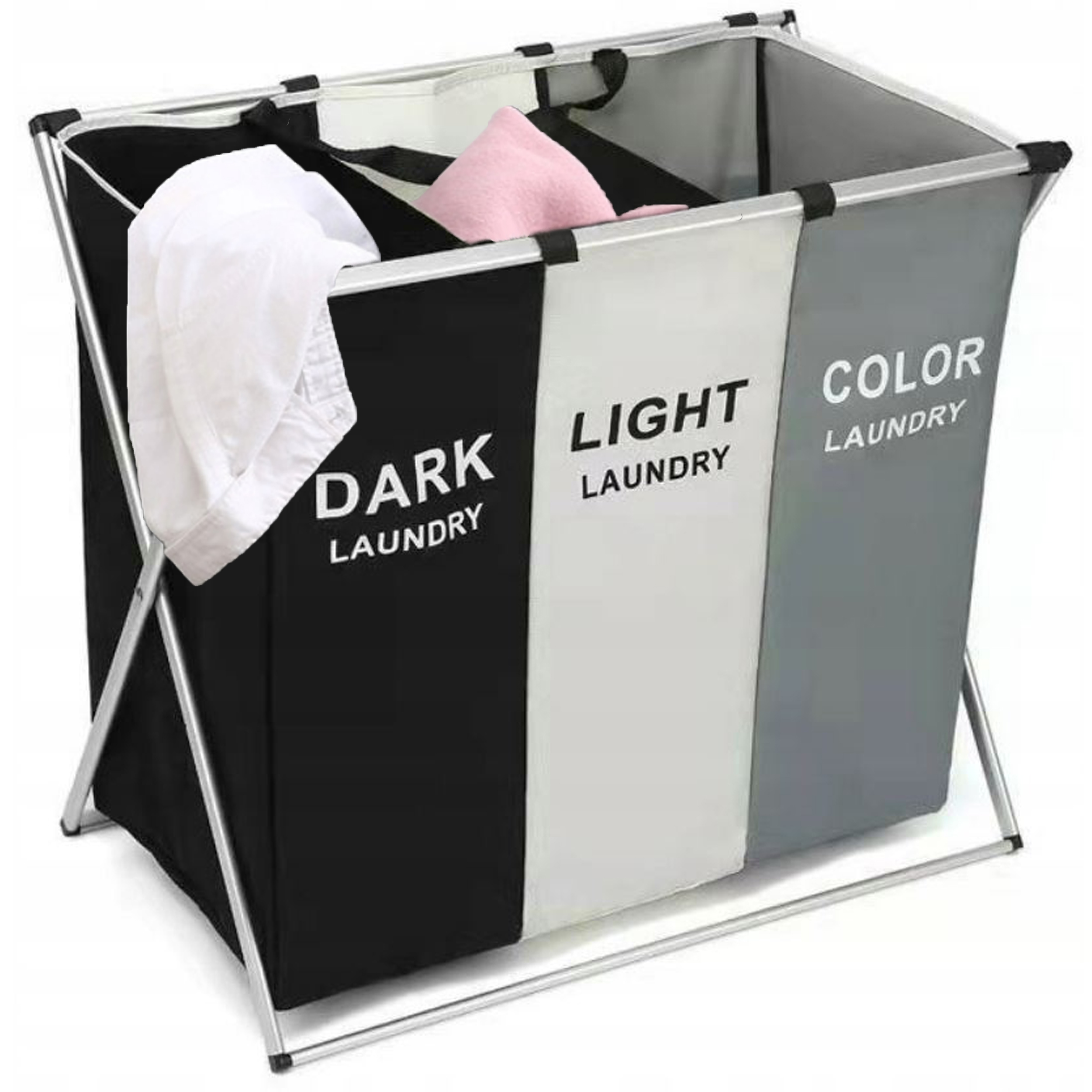 Kôš na bielizeň -  VOĽNE STOJACÍ KOŠÍK NA PRÁDLO 3 XXL ODDELENIA