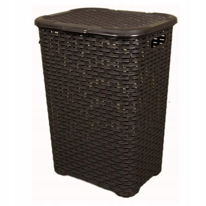 Kôš na bielizeň - Rattan 45L Práčovňa, béžová hnedá, biela bronz