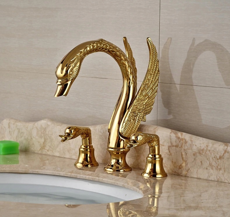 Umyvadlová batéria - TAP kohútik RETRO GOLD SWAN ELEGANCE