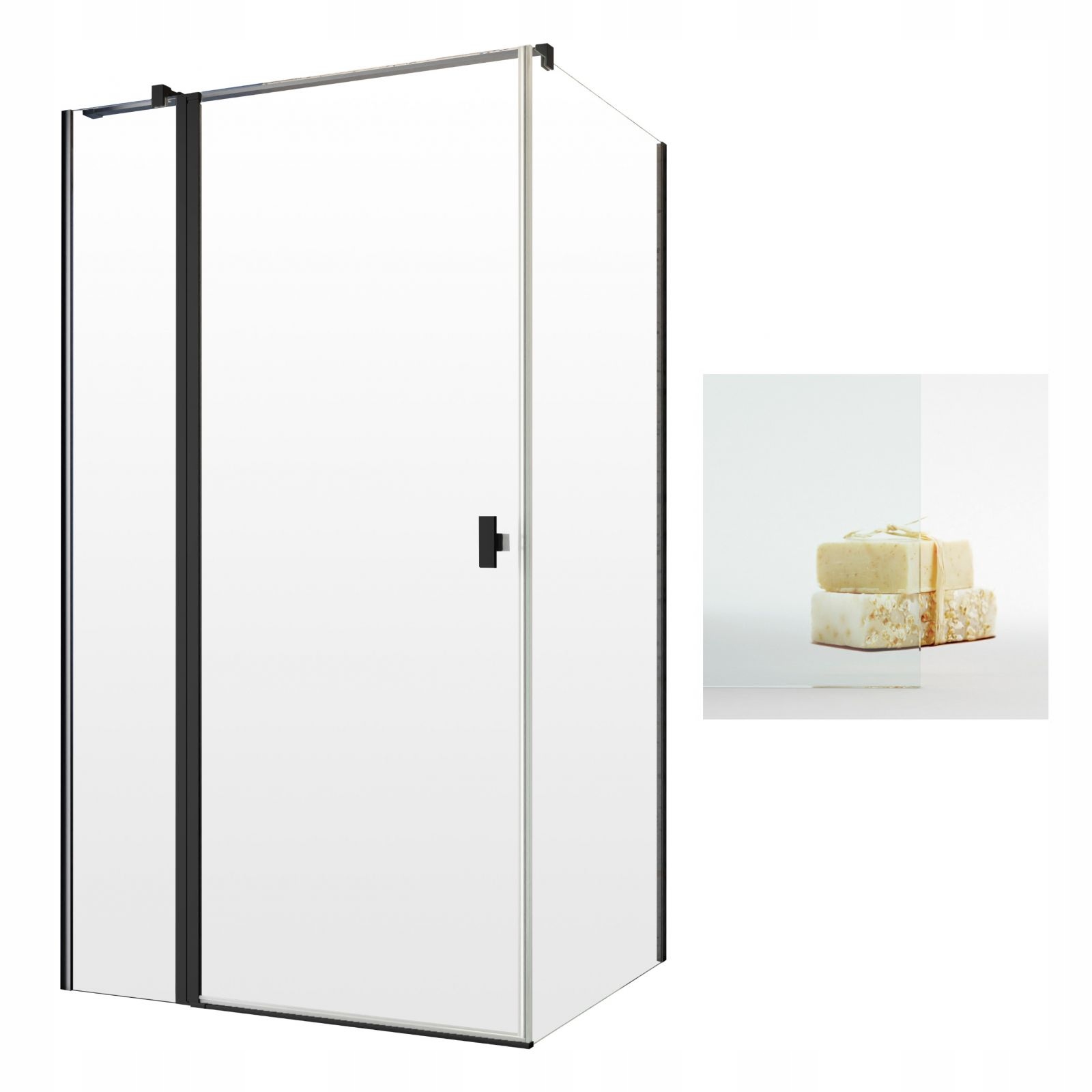 Sprchový kút, kabína - RADAWAY NES 8 Black KDJ II 90x100 L CABER