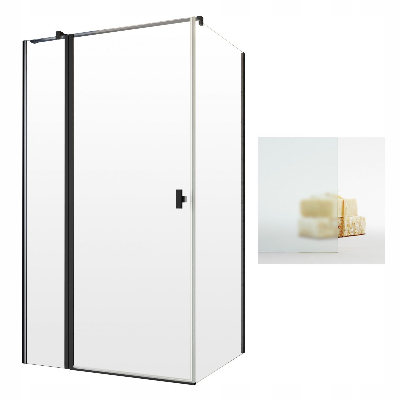Sprchový kút, kabína - RADAWAY NES 8 BLACK KDJ II 90X90 L SATIN CABAN