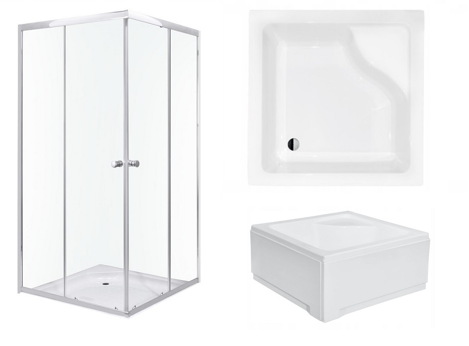 Sprchovací kút 90x90 hlboká vanička 24/38 cm