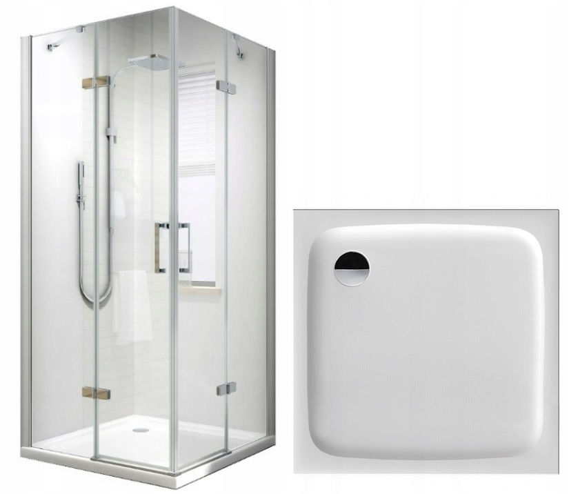 Sprchový kút, kabína - 90x90 sprchová skrinka + nízky sprchový podnos