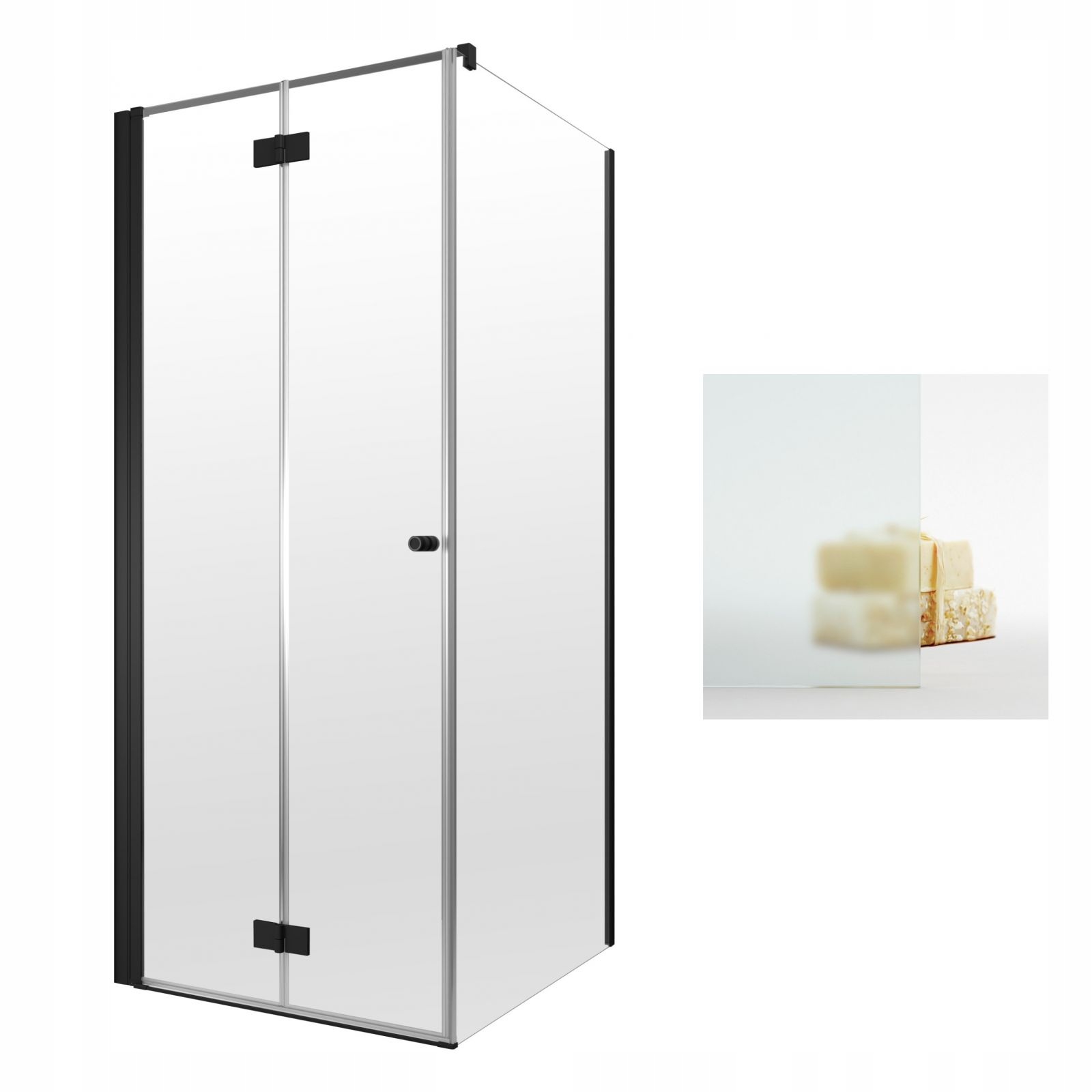 Sprchový kút, kabína - Obdĺžniková sprchová skrinka 120x90 bs03c čierna