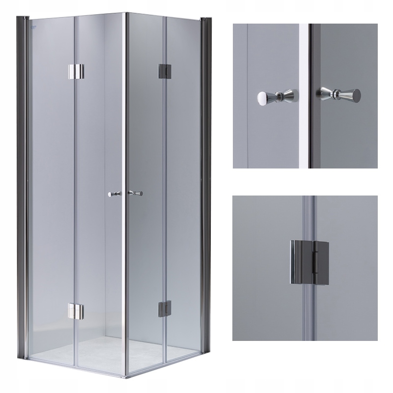 Sprchový kút, kabína - Štvorcová sprchová skrinka 80x80 KZ1290A Chrome