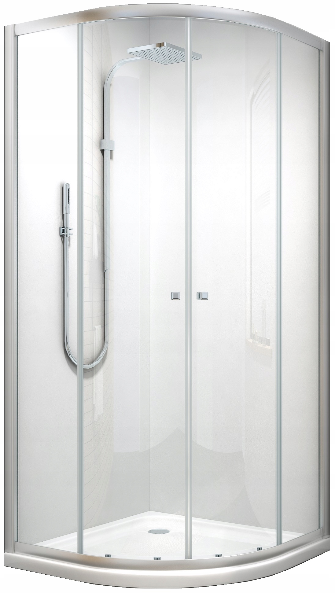 Sprchový kút, kabína - Half -round sprchová skrinka 80x80 High 185 cm