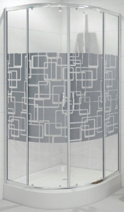 Sprchovací kút Sklo vzor 80x80 + sprchová vanička 5/16