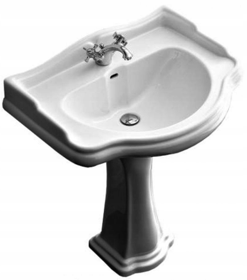 Asymetrické umývadlo -  Kerasan retro nábytok Washbasin 69x52 cm biely
