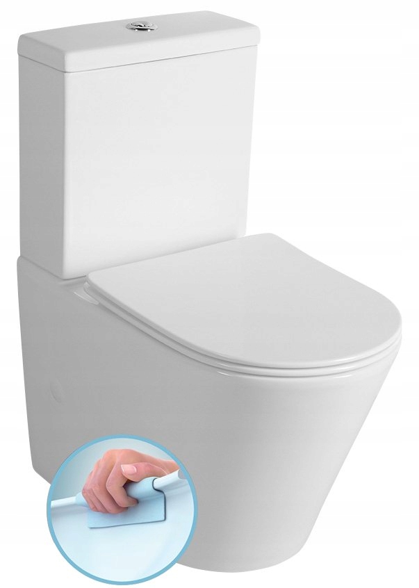 WC kombi - Kompaktné WC Paco bez kolieskovej dosky s okrajmi pomaly