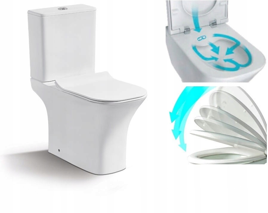WC kombi - Kompaktná toaleta bez tenkého mäkkého zatvorenia ľahká doska
